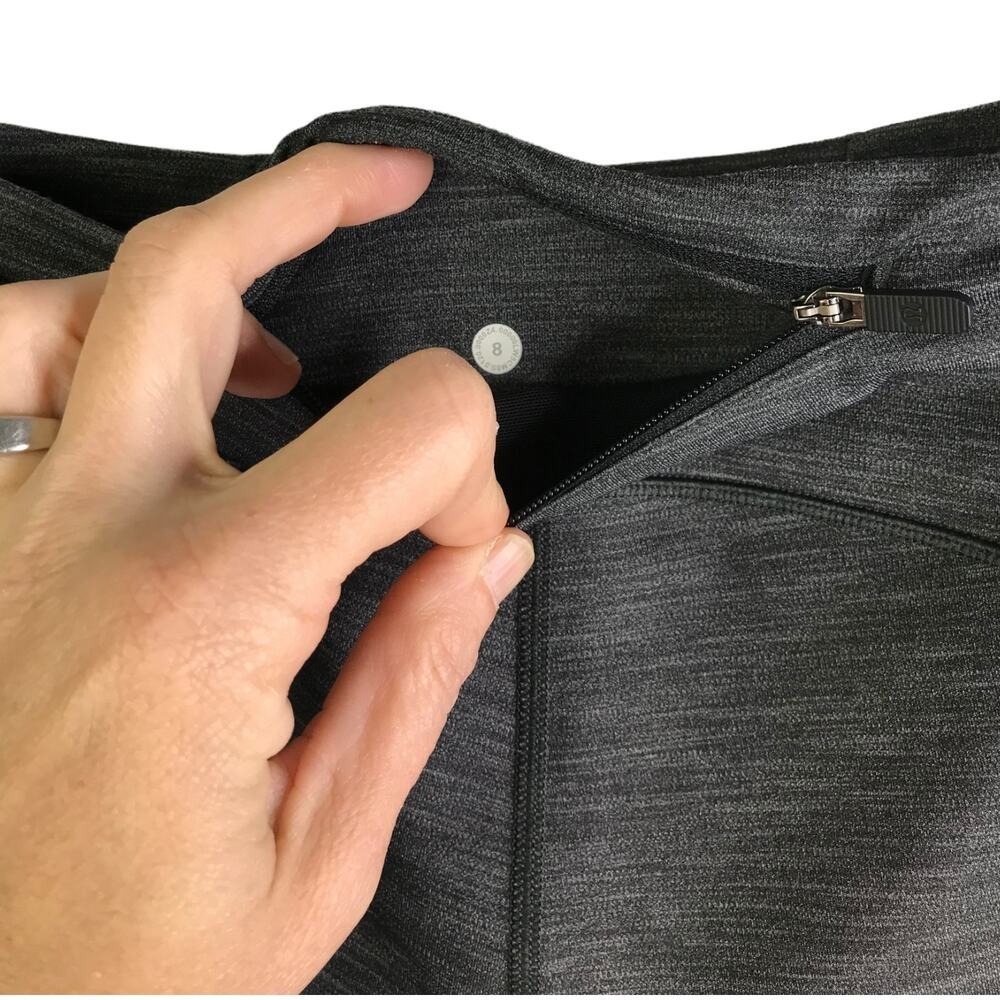 Lululemon Speed Up Tight Full Length Leggings Heathered Black Grey Pockets Sz 8 - Picture 6 of 9